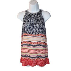 THML Top Size XS Sleeveless Multi Patterned Racerback Blouse